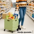thumbnail image 3 of Carrito de Mandado con Ruedas para Subir Escaleras, Carrito de Compras Plegable con Mango Ajustable con Tapa Soporta hasta 50kg, 3 of 11