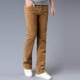 thumbnail image 2 of Fgnfyis Men's Corduroy Bottom Pants 70s Disco Stretchy Flared Pants Fit 60s 70s Outfits for Men Mens Bottom Jeans. Trousers for Men Khaki 35, 2 of 4