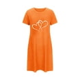 thumbnail image 2 of Valentine's Pajamas for Women Oversized Short Nightgown Heart Print Short Sleeve Nightdress, 2 of 5