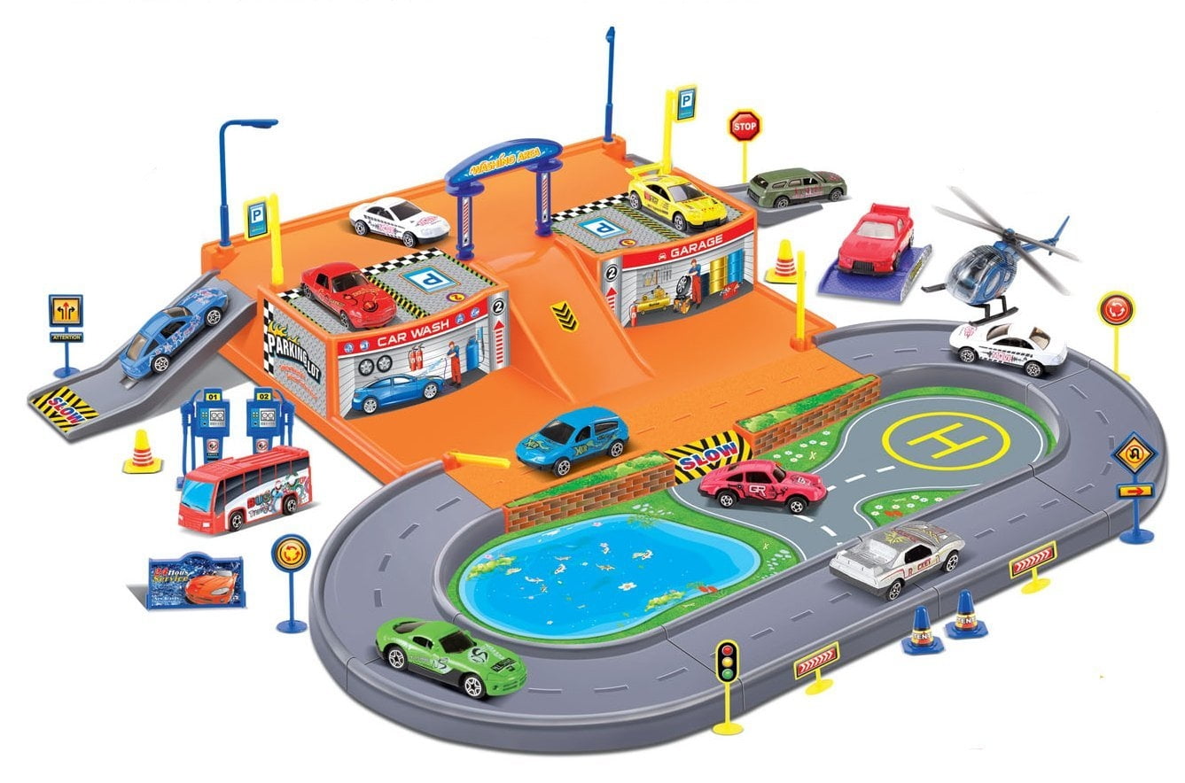 Ready! Set! Race! Parking Garage Diecast Racing Playset