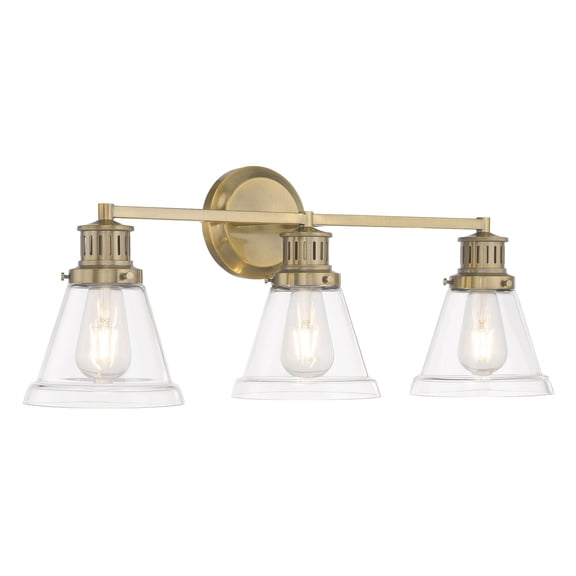 2403-AN-CL-Norwell Lighting-Alden - 3 Light Bath Vanity-10.25 Inches Tall and 26 Inches Wide-Antique Brass Finish