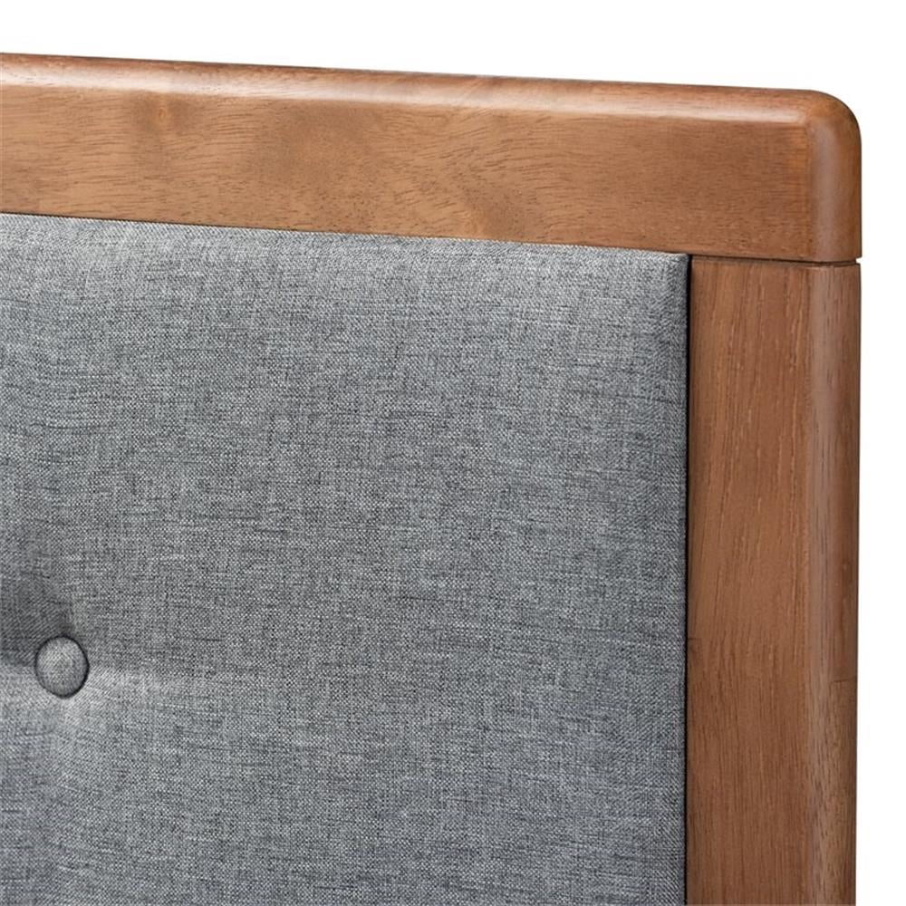 Baxton Studio Sarine Mid-Century Wood Tufted Queen Headboard in Dark Gray