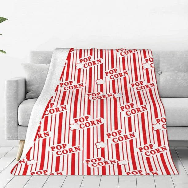 Fotbe Popcorn 1 Manta de Franela Acolchonada con Estampado, Súper Suave y Esponjosa, Extra Grande para Sofá, Cama, Uso Todo el Año-40"x30"