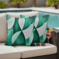 thumbnail image 2 of Outdoor Pillow Cover Green White Set of 2 Waterproof Throw Pillowcases Gradient Art Decorative Patio Furniture Pillows for Couch Garden Indoor & Outdoor Use, 2 of 9