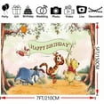 thumbnail image 2 of Pooh Bear Happy Birthday Backdrop Classic Winnie and Friends in Woods Background Neutral Green Party Decorations 7x5 ft, 2 of 5