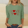thumbnail image 4 of Craaazy Happy Valentine's Day Women's 3/4 Sleeve Crew Neck Love and Heart Valentines Shirts Gifts, 4 of 5