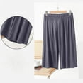 thumbnail image 2 of MGDXOX Women's Summer Soft Modal Lounge Capris Loose Fit Flowy Pajama Pants Lighweight Comfy Knee Length Sleep Trousers Dark Gray XL, 2 of 5