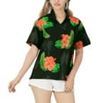 thumbnail image 5 of HAPPY BAY Women's Button Down Blouses Casual Summer Beach Party Blouse Shirt V Neck Short Sleeve Vacation Button up Dress Hawaiian Shirts for Women XXL Shoe Floral, Black, 5 of 5