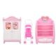 thumbnail image 4 of Conjunto de armario para casa de muñecas, divertido e innovador modelo de gatito, cochecito de bebé, conjunto de armarios en miniatura para accesorios de casa de muñecas, color rosa, 4 of 14