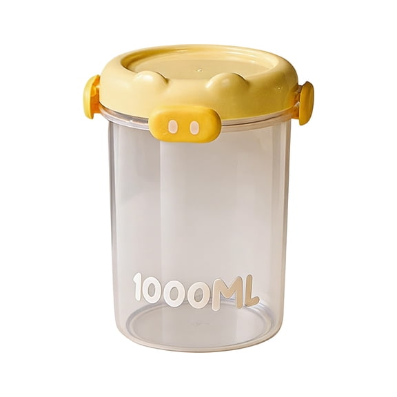 JHyouerji Clear Food Storage Jars,6 x 5 Inch Plastic Canisters with Sealed Lids,Stackable Reusable Organizer for Cereal Grains Dry Food
