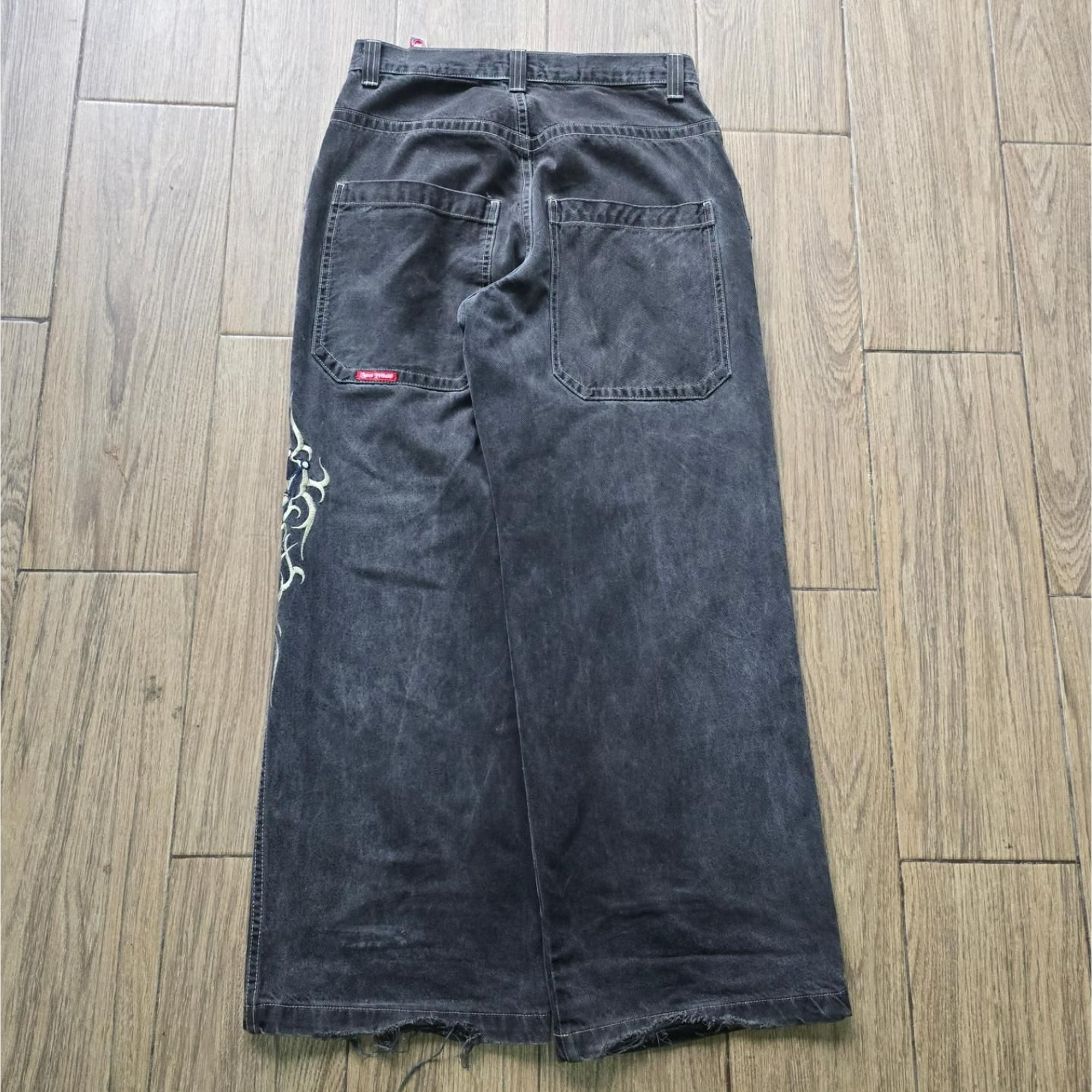 crown embroidered pattern high quality y2k baggy jeans crown embroidered pattern high quality y2k baggy jeans