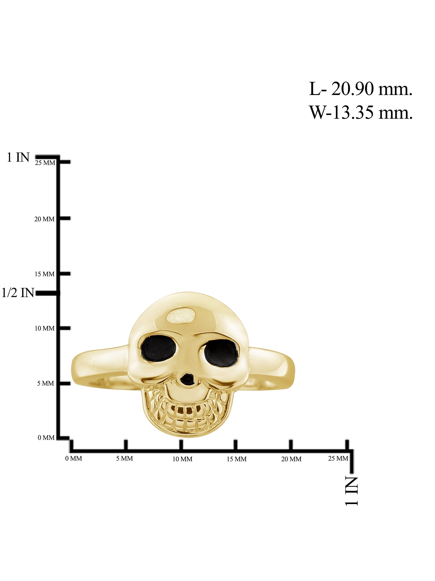 JewelersClub 14K Gold Plated Silver Skull Ring for Women | Dainty 14K Gold Plated Silver Promise Ring For Women | Silver Skull Ring For Women