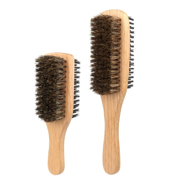 2pcs Boar Bristle Hair Brush Men Hair Brush Double-sided Smoothing Brushes