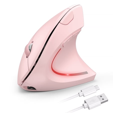 TECKNET Ergonomic Wireless Mouse Rechargeable Mouse Wireless Silent for Carpal Tunnel Right Hand 2.4GHz USB Vertical Mouse Wireless for Laptop 5 Adjustable 4800 DPI Computer MacBook Desktop