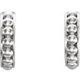 thumbnail image 2 of FB Jewels 925 Sterling Silver 12mm J-Hoop Beaded Earrings, 2 of 2