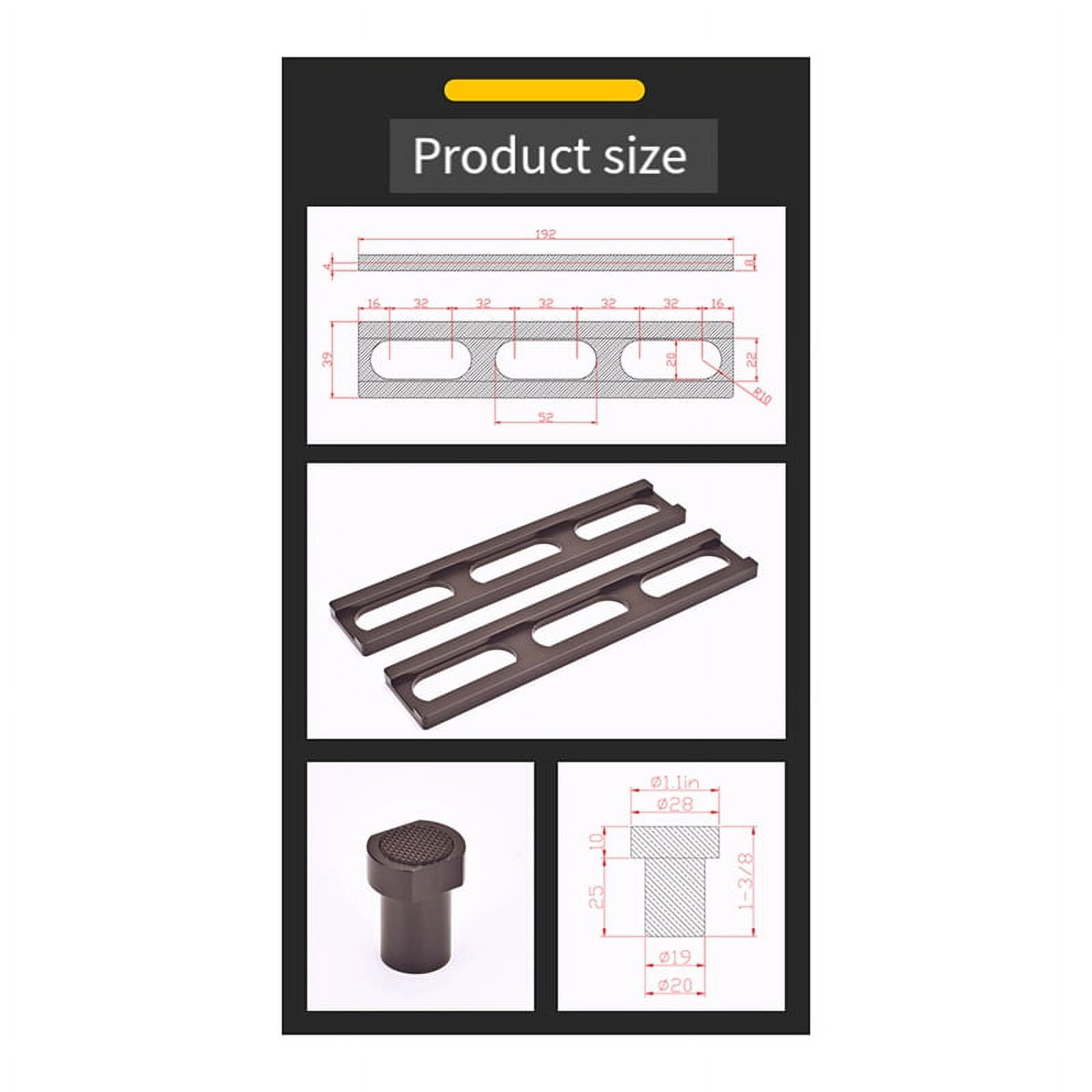 Woodworking Table Hole Dowel Self Centering Doweling Jig Dowel Drill Guide Bushings Set Wood Dowel Jig Kit Black 19mm