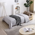 thumbnail image 3 of Convertible Sleeper Sofa Couch with Drop Down Table with 2Cup Holders, Multifunctional Double Folding Sofa Bed with Storage Ottoman and Sofa arm with box and drawer for Living room, Apartment, Brown, 3 of 9