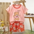 thumbnail image 4 of TOWED22 Infant Toddler Girls Boys 2 Piece Outfits Print Short Sleeve Round Neck T-Shirt Top Cotton Shorts Sets Clothes(Orange,4-5 Y), 4 of 4