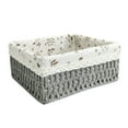 thumbnail image 1 of Cosmetic Towel Container Handmade Paper Rope+cotton Linen+iron Straw Baskets Rattan Pastoral Woven Toy Storage Basket, 1 of 5
