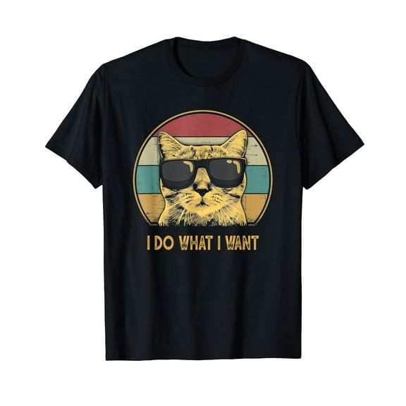 Cat Sunglass Retro I do what I want cat funny cat lover Unisex T-Shirt Vintage Cute Cat