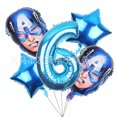 thumbnail image 6 of Birthday balloon aluminum film balloon - Children's birthday party decoration - Captain America birthday number cartoon balloon, 6 of 10