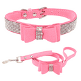 thumbnail image 1 of Collar de perro con pajarita, collar suave deslumbrante con cristales de piedras preciosas de estrás, adecuado para perros con, 1 of 6