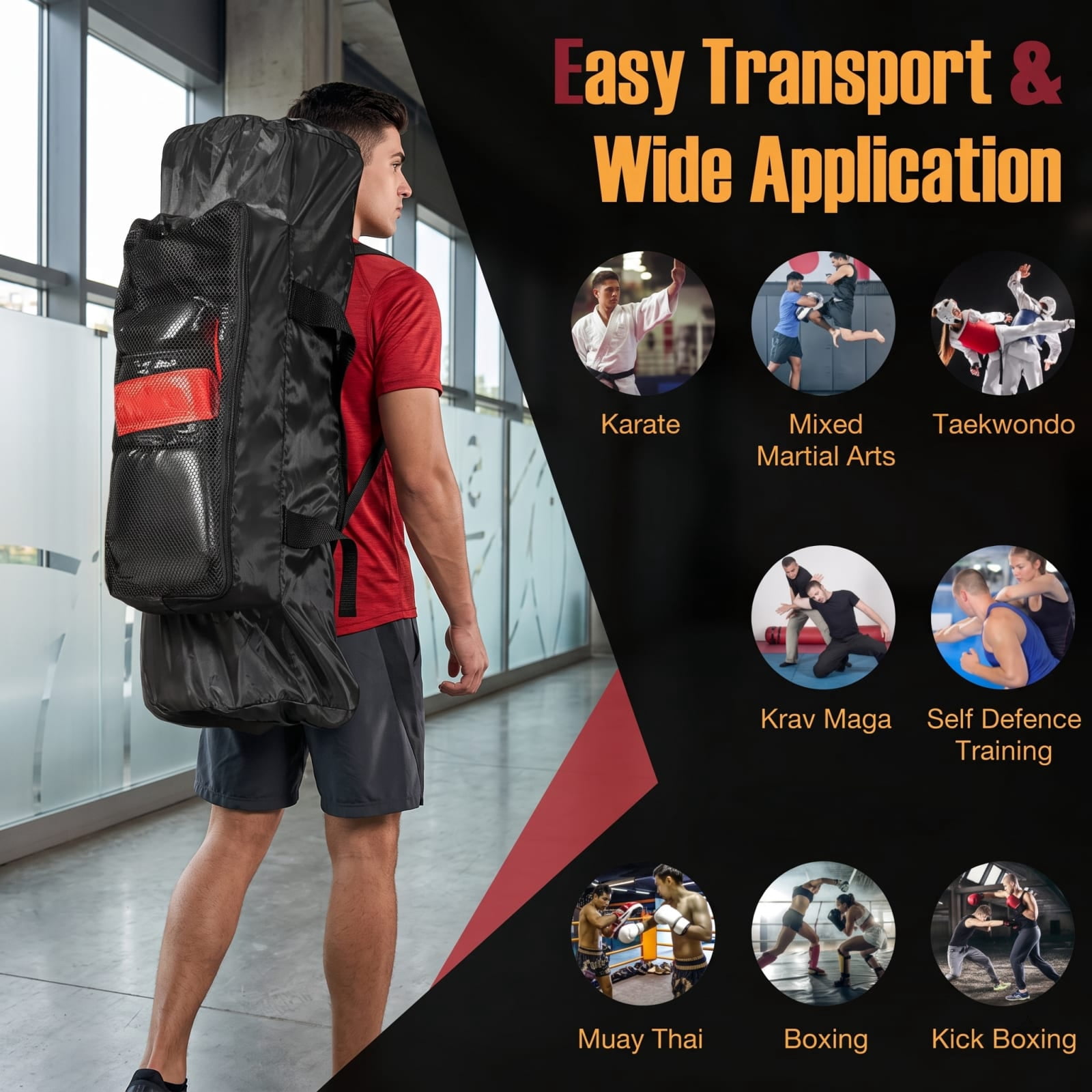 Airfind 11 Pound Kids Hanging Punching Bag Set with Hand Wraps and Padded Gloves for Karate Taekwondo Practice and Home Boxing Training, Black