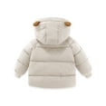 thumbnail image 3 of GYRATEDREAM Infant Baby Winter Coat Cute Teddy Bear Hooded Padded Jacket Warm Fleece Outerwear Windproof Toddler Boys Girl Winter Clothes for 4-5Y White, 3 of 5