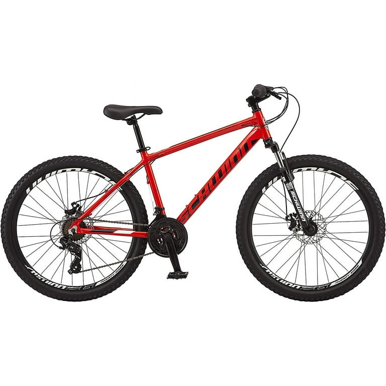 Schwinn High Timber Youth Adult Mountain Bike for Men and Women Aluminum and Steel Frame Options Speeds Options Inch Wheels Red Black 26 Inch Wheels Aluminum Frame and Disc Brakes Walmart