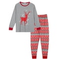 thumbnail image 2 of Unique Bargains Christmas Deer Print Long Sleeve Tee with Pants Lounge Family Pajama Sets 2XL Men, 2 of 5