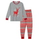 thumbnail image 2 of Conjunto de pijama familiar de mujer S rojo con camiseta de manga larga con estampado de ciervo navideño INSPIRE CHIC y pantalones., 2 of 5
