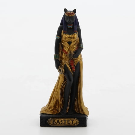 Veronese Design 3 1/2" Tall Egyptian Gods Miniature Collectible Resin Figurine (Bastet, Multicolor)