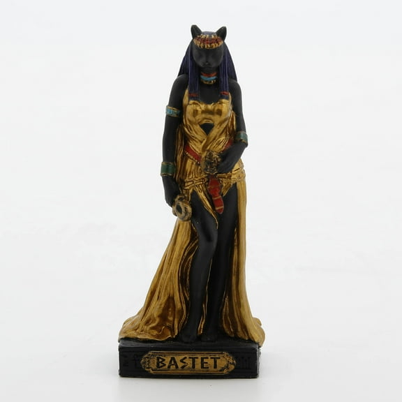 Veronese Design 3 1/2" Tall Egyptian Gods Miniature Collectible Resin Figurine (Bastet, Multicolor)