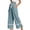Blue# casual pants for women, variant on Boho Pants for Women Petite Cozy Lace Patchwork Cotton Linen Pants Casual Drawstring High Waisted Wide Leg Pants with Pockets Black M