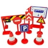 Anna Ryans World Toys for Boys Car Toy Accessories Traffic Road Signs 9Pcs Kids Children Play Learn Toy Game