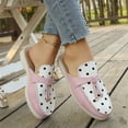 thumbnail image 3 of EKVAHL Women's Slip On Mule Loafers, Soft Suede Polka Dot Backless Flats, Tassel Decor Daily Office Walking Flats Pink, 3 of 5