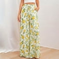thumbnail image 3 of Palazzo Pants for Women 2026 Spring Summer Loose Fit Elastic High Waist Wide Leg Flowy Boho Beach Pants with Pockets, 3 of 5