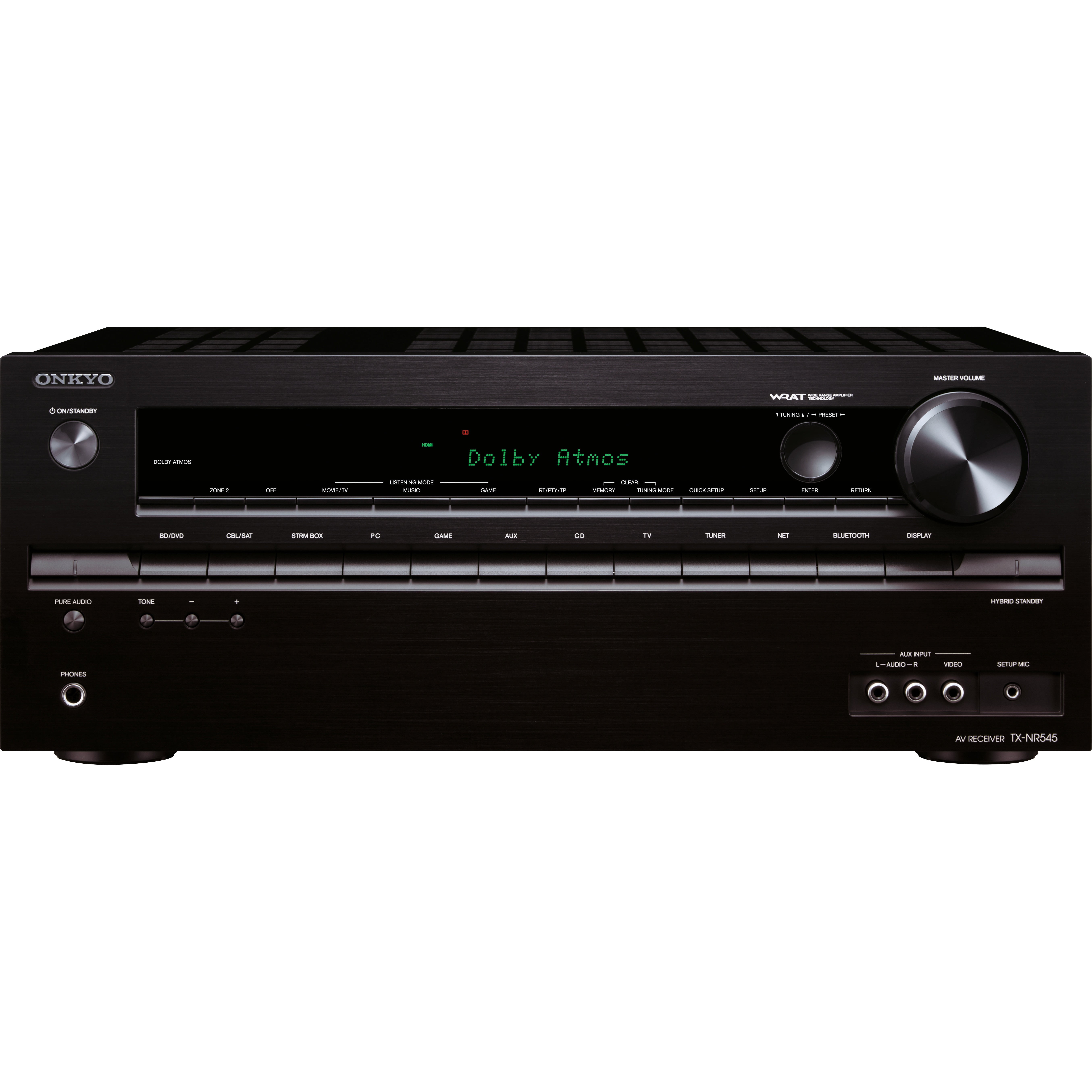 Onkyo TXNR545 A/V Receiver, 7.2 Channel, Black
