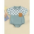 thumbnail image 2 of Suealasg Baby Boy Clothes Outfits Infant Summer Romper Short Sleeve Checkerboard  Print Bodysuit Newborn One Piece Clothes for Boys, 2 of 9