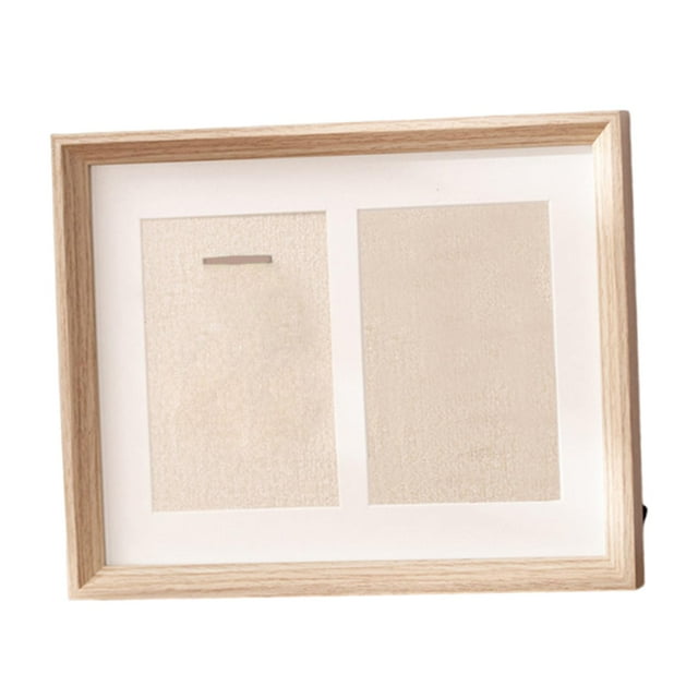 jifeng Medal Display Case Medal Shadow Box Collectible Tabletop Decor with Clear Window White oak