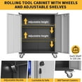 thumbnail image 4 of Ataucjin 35.43" High Garage Storage Cabinet with Wheels,Locking Steel Rolling Tools Chest with Handle, Metal Storage Cabinet with 1 Shelf, 4 of 9