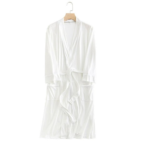 

Bath Robe White Kimono Waffle Polyester with Side Pockets Bath Cape Cloak Robe Towel Poncho for Man Woman Bath Hot Spring SPA