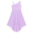 thumbnail image 5 of YONGHS Kids Girls Sparkly Sequins Wedding Party Dress Sleeveless Ruched Flower Girl High-Low Dress Lavender 8, 5 of 6
