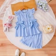 thumbnail image 2 of Toddler Baby Girl Easter Outfit Plaid Ruffle Sleeveless Tops and Shorts Set Kids Girls Easter Clothes, 2 of 6