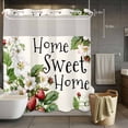 thumbnail image 5 of Home Sweet Home No Hooks Shower Curtain with Snap-in Liner Summer Red Strawberry Floral Shower Curtains for Bathroom, Waterproof, Easy Install, Washable 66"x72", 5 of 9