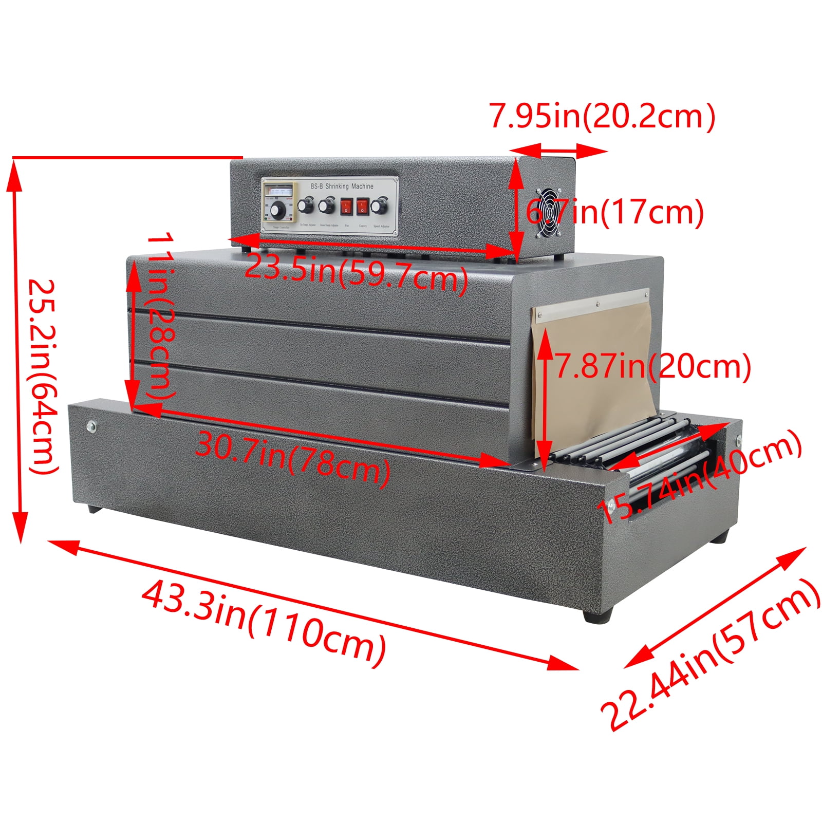 Shrink Tunnel Packaging Machine Electric Chain Type Heat Shrink Machine Without Plug 220V 5.5KW