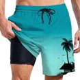 thumbnail image 2 of Swim Shorts Men Swim Trunks with Compresssion Liner Inseam Board Shorts Bathing Suit with Pockets Mens Beach Shorts, 2 of 4