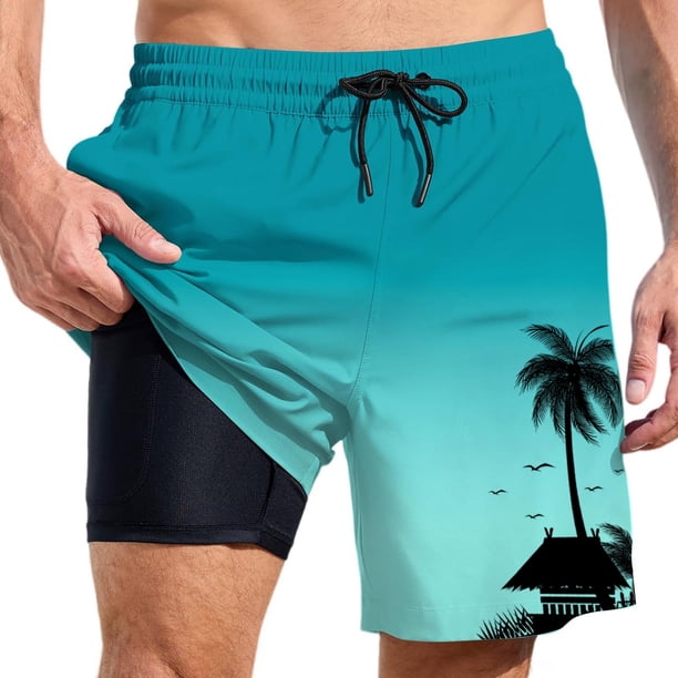 WILLBEST Bañador Deportivo para Hombre, con Forro de Compresión y Entrepierna, con Bolsillos, 975