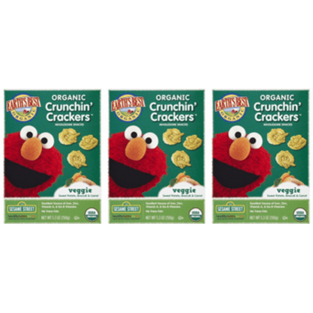 (3 Pack) Earth's Best Organic Crunchin' Crackers, Toddler Snacks, Veggie, 5.3 (Best On The Go Snacks)