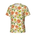thumbnail image 3 of Yiaed Rose Daisy Print Mens Short Sleeve Tight Fit T-Shirt, Crewneck Casual Tee-Small, 3 of 5